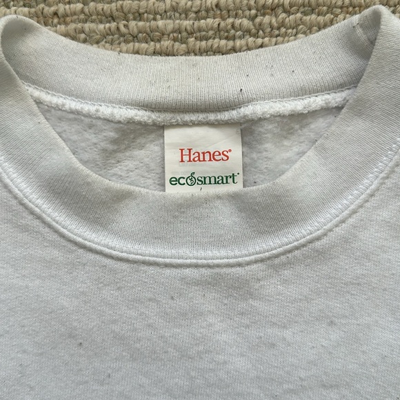 Hanes EcoSmart Crewneck Sweaters (2) White and Maroon - Picture 3 of 11